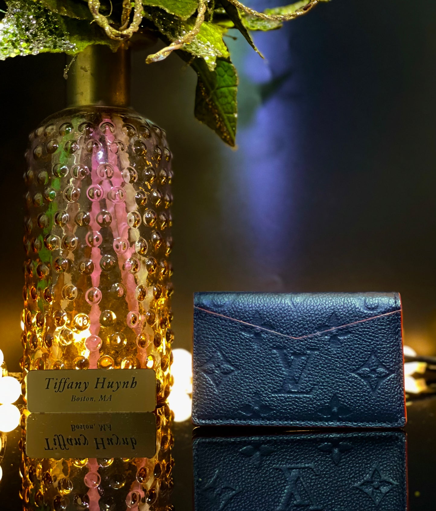 Authentic Louis Vuitton Empreinte Multicartes in Marine Rouge