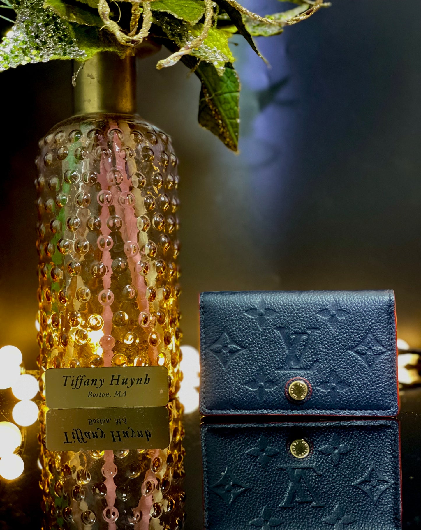 Authentic Louis Vuitton Empreinte Multicartes in Marine Rouge