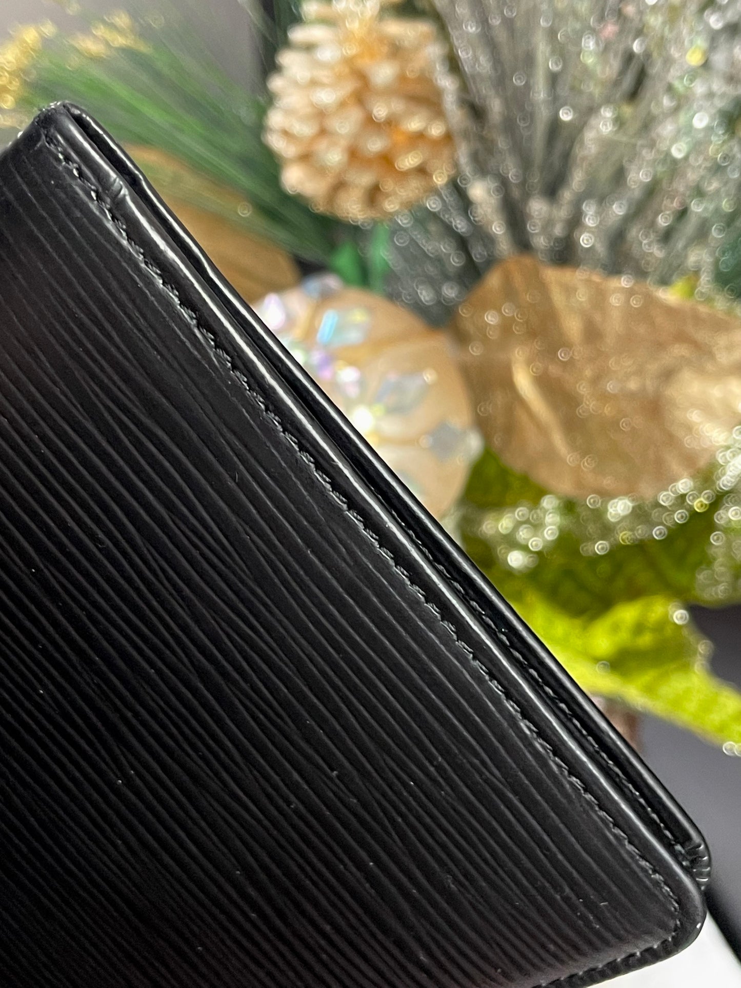 Authentic Black Epi Checkbook Cover