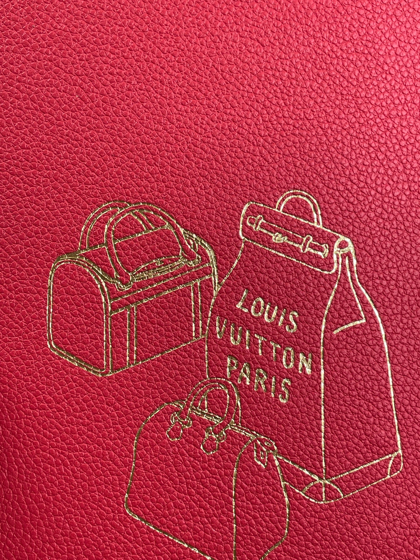 Authentic Louis Vuitton Red Leather Trunks Travel Journal Notebook