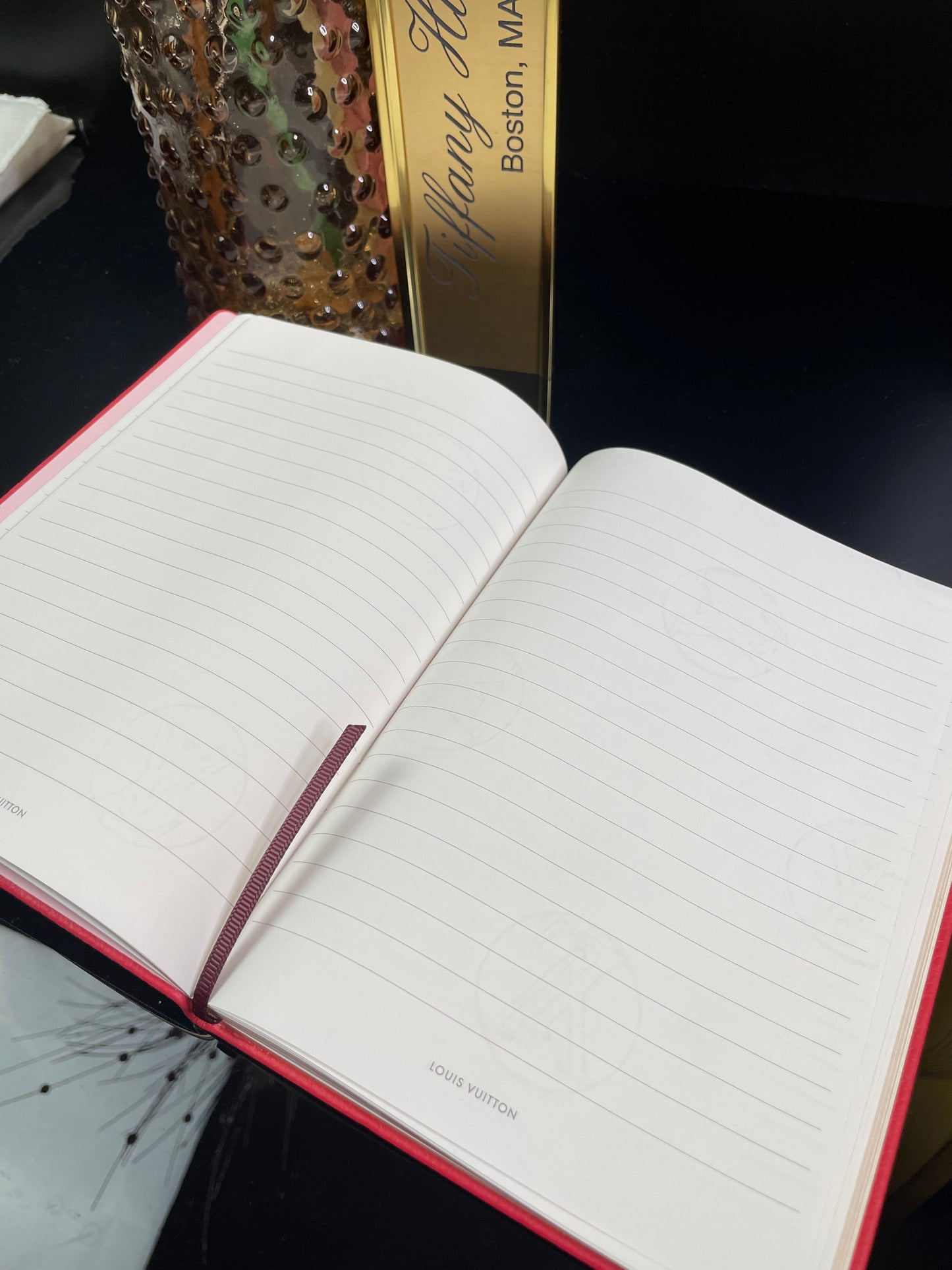 Authentic Louis Vuitton Red Leather Trunks Travel Journal Notebook