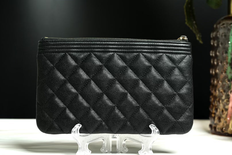 Authentic 20A Chanel Boy Small O Case w/ LGHW