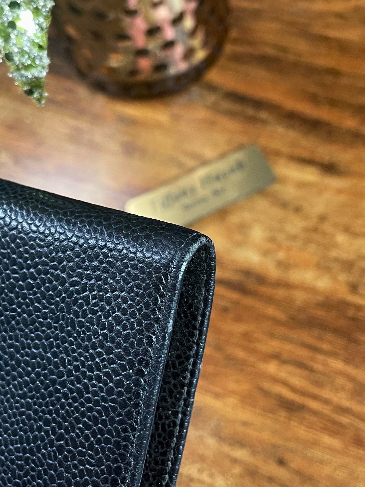Authentic CHANEL Caviar Timeless CC French Wallet in Black