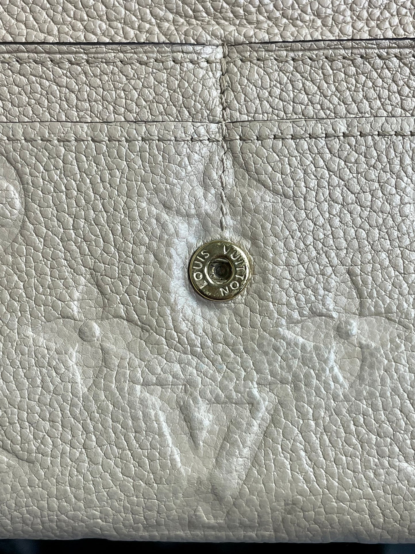 Authentic Louis Vuitton Empreinte Old Model Sarah Wallet Dune Beige