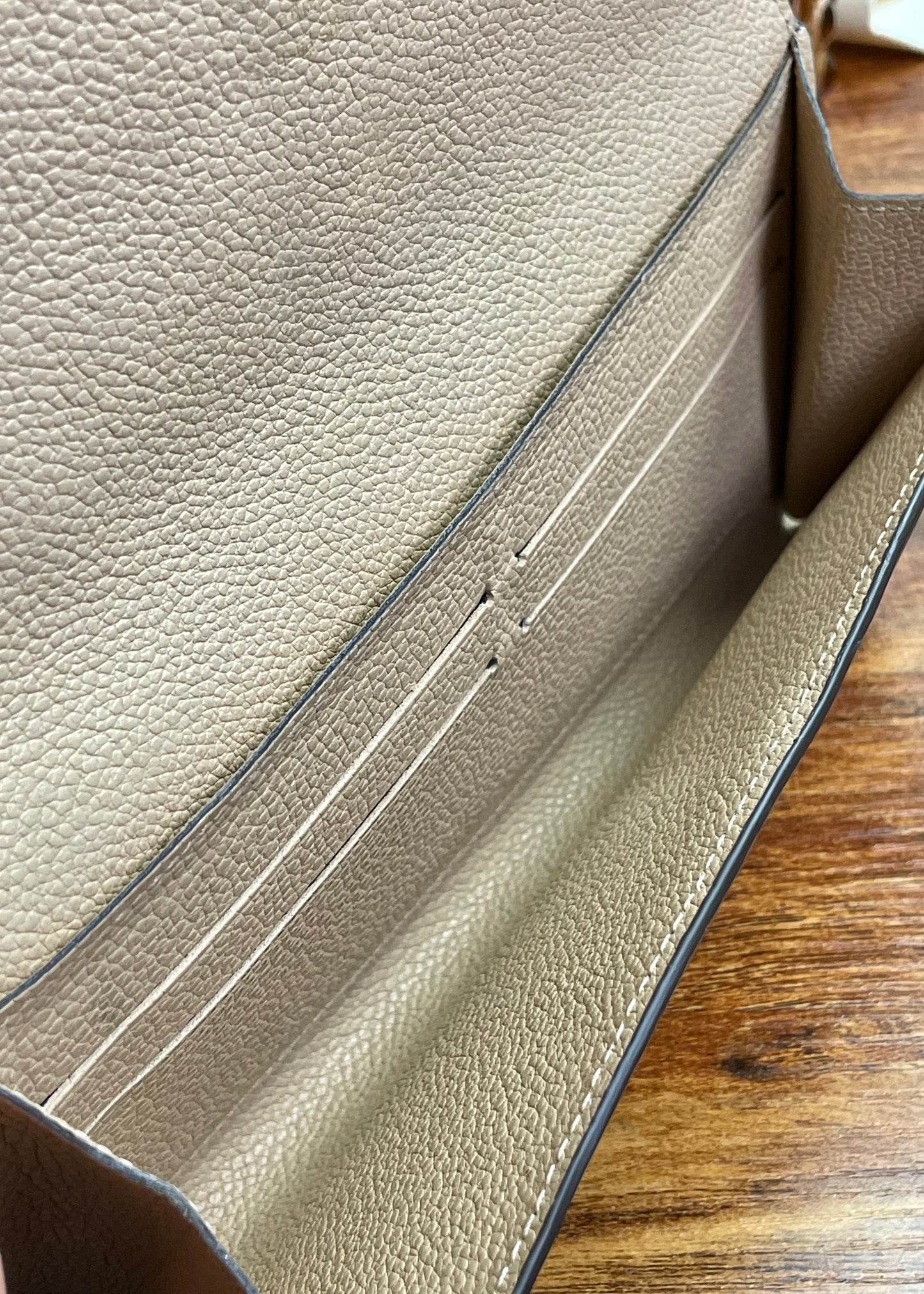 Authentic Louis Vuitton Empreinte Old Model Sarah Wallet Dune Beige