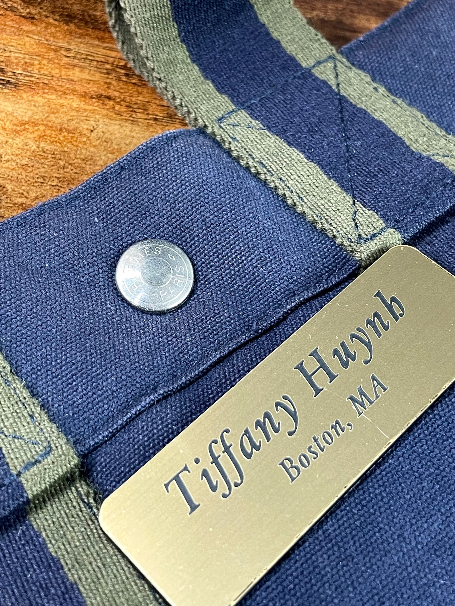 Authentic HERMÈS Paris Vintage Blue Cotton Fourre Tout PM Herline Tote Bag