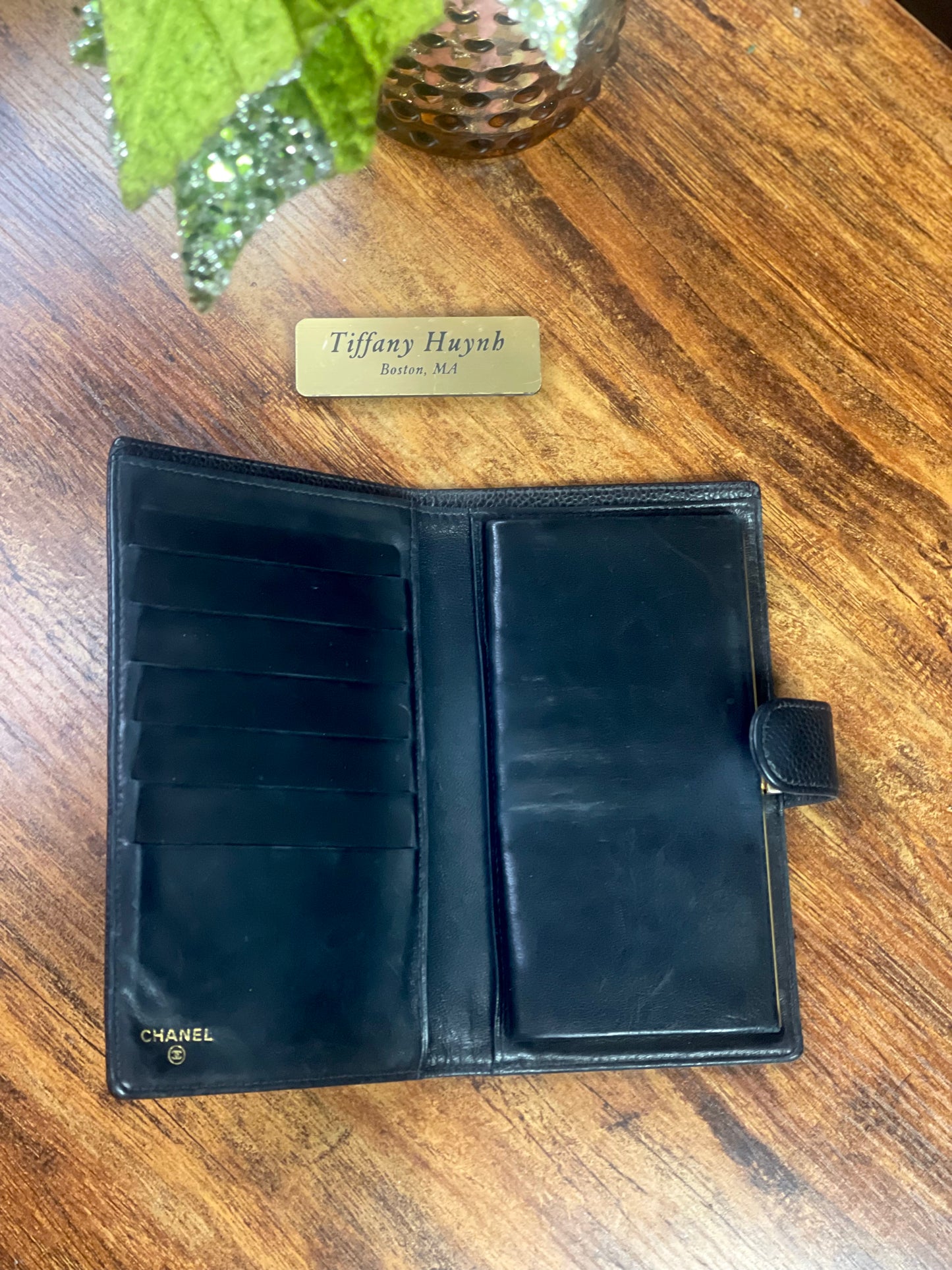 Authentic CHANEL Caviar Timeless CC French Wallet in Black