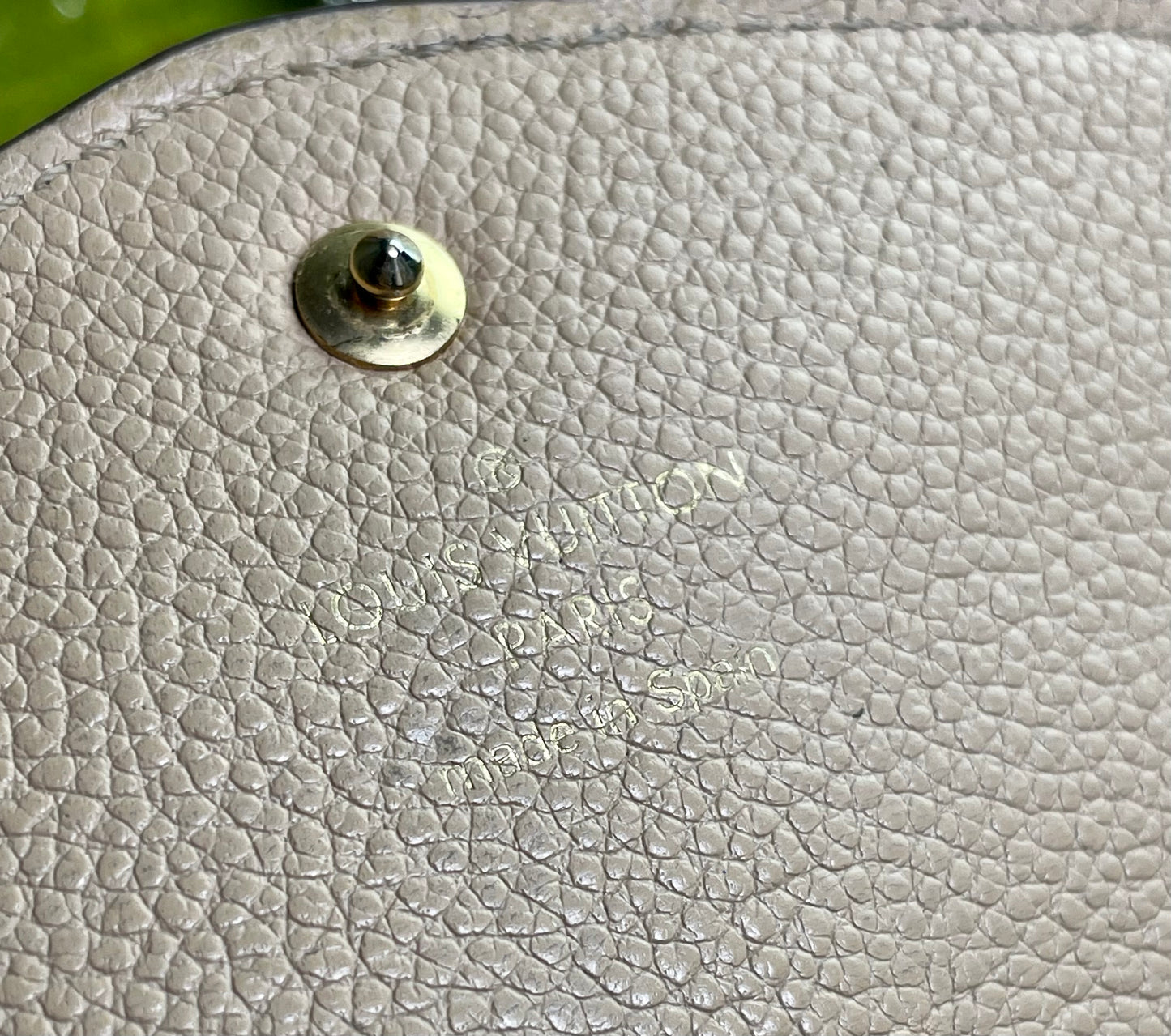 Authentic Louis Vuitton Empreinte Old Model Sarah Wallet Dune Beige