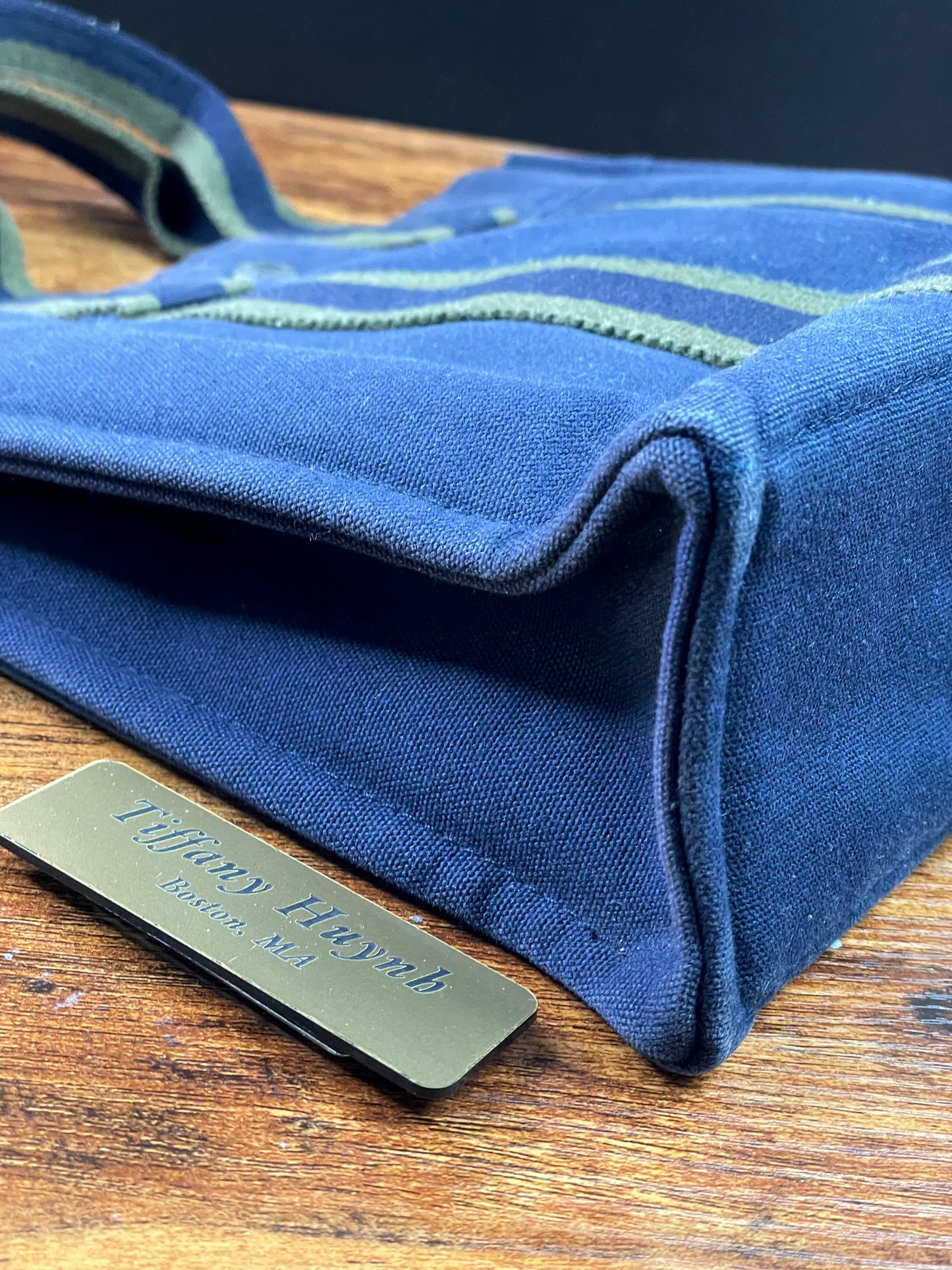 Authentic HERMÈS Paris Vintage Blue Cotton Fourre Tout PM Herline Tote Bag