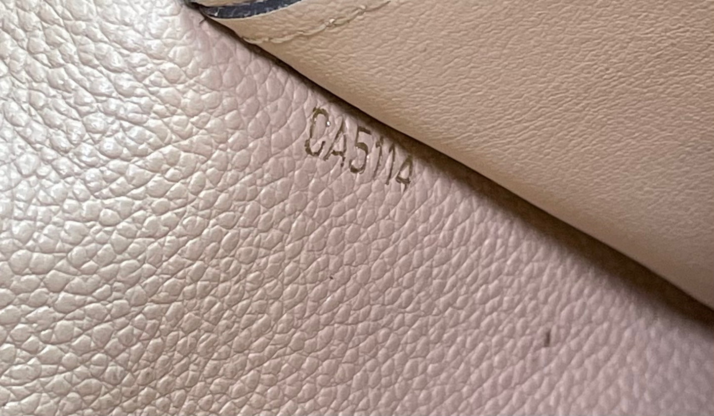 Authentic Louis Vuitton Empreinte Old Model Sarah Wallet Dune Beige