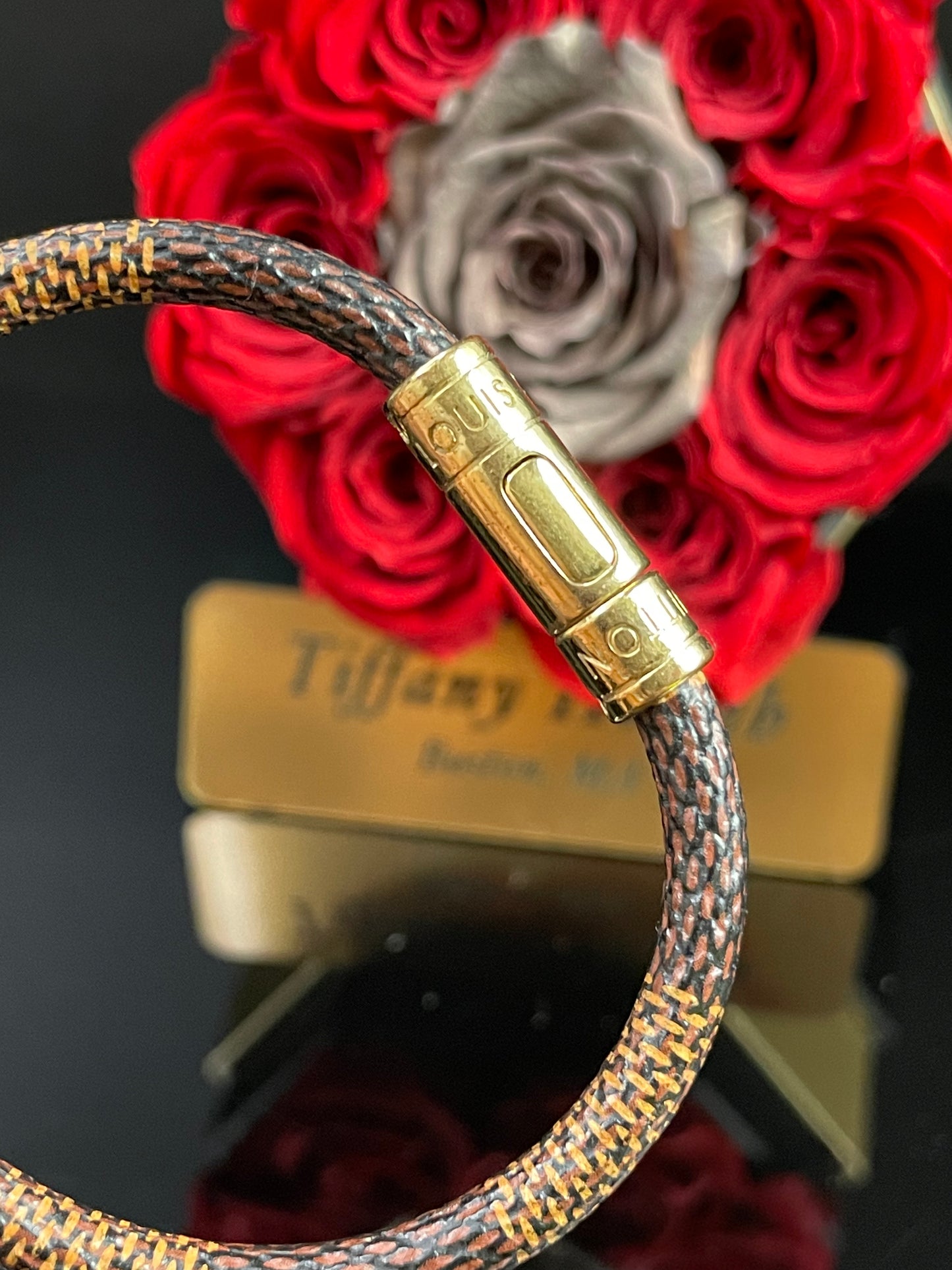 Authentic Louis Vuitton Damier Ebene Keep it Bracelet