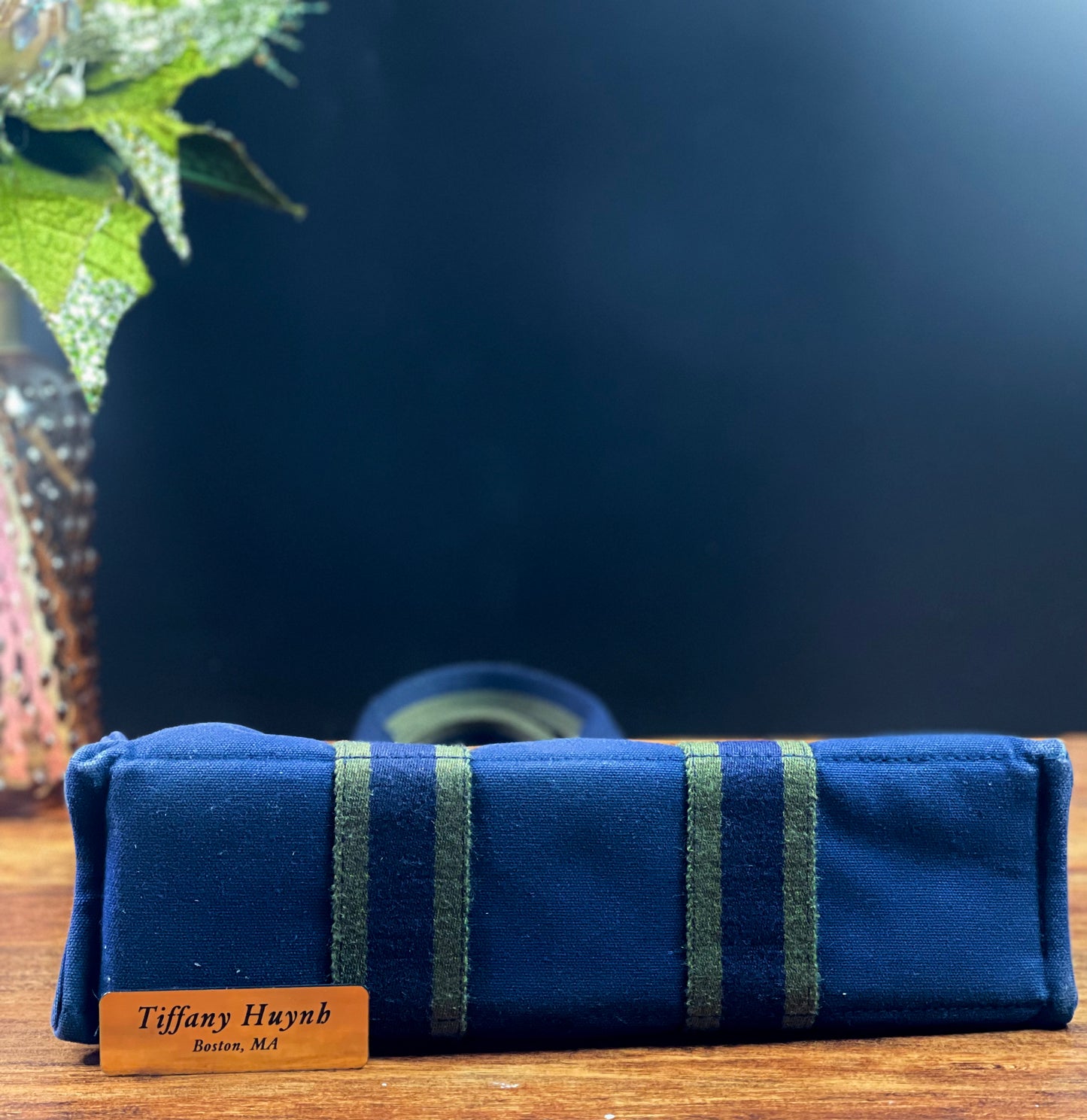 Authentic HERMÈS Paris Vintage Blue Cotton Fourre Tout PM Herline Tote Bag