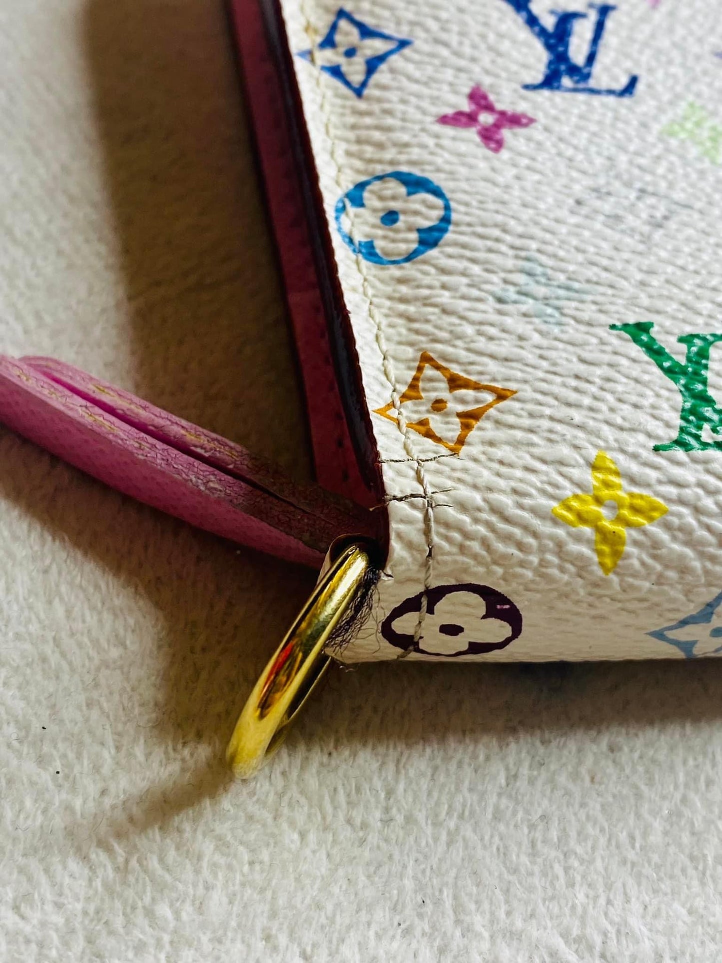Authentic Louis Vuitton White Multicolor Insolite Wallet
