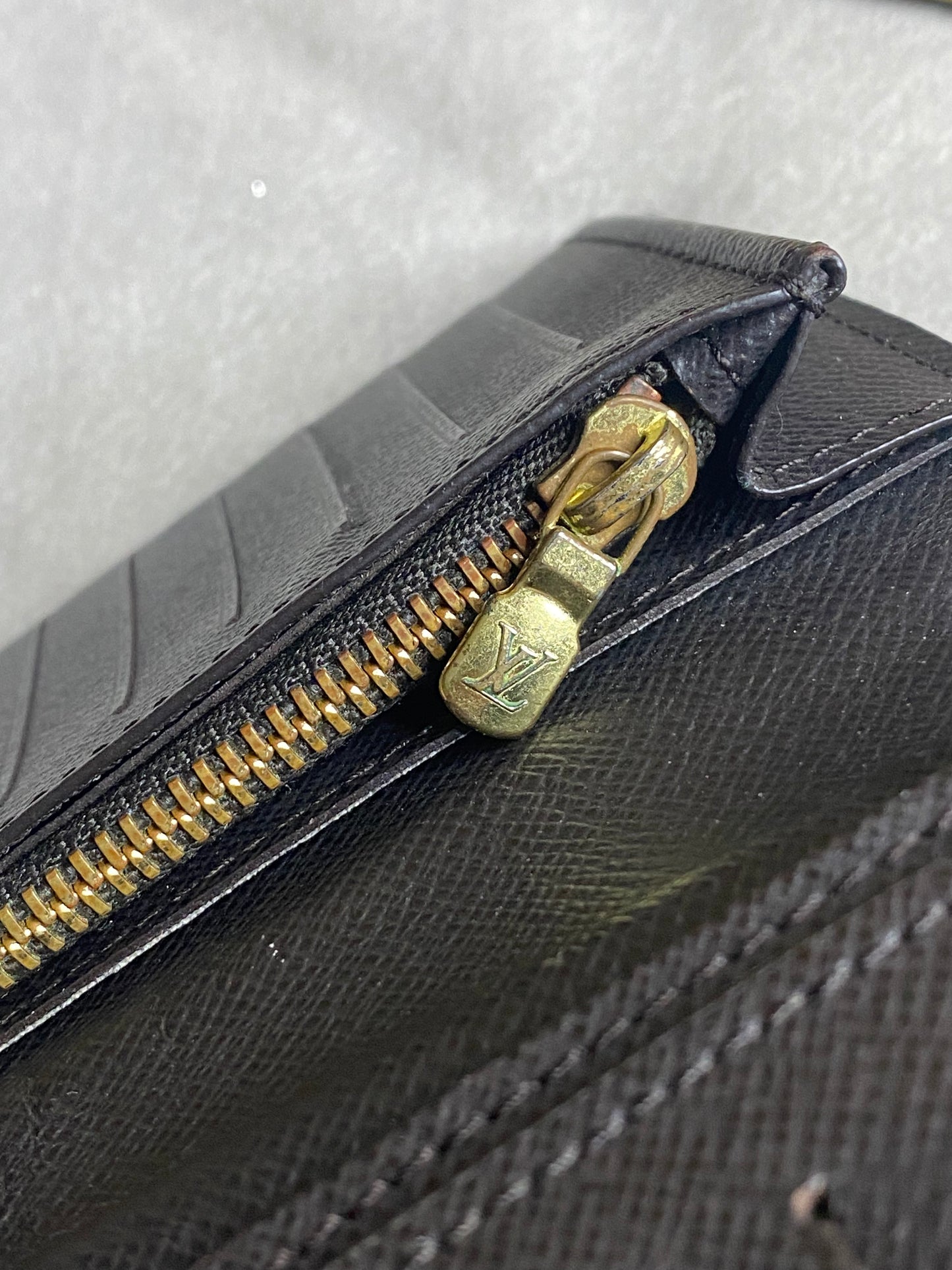Authentic Louis Vuitton Damier Ebene Brazza Wallet