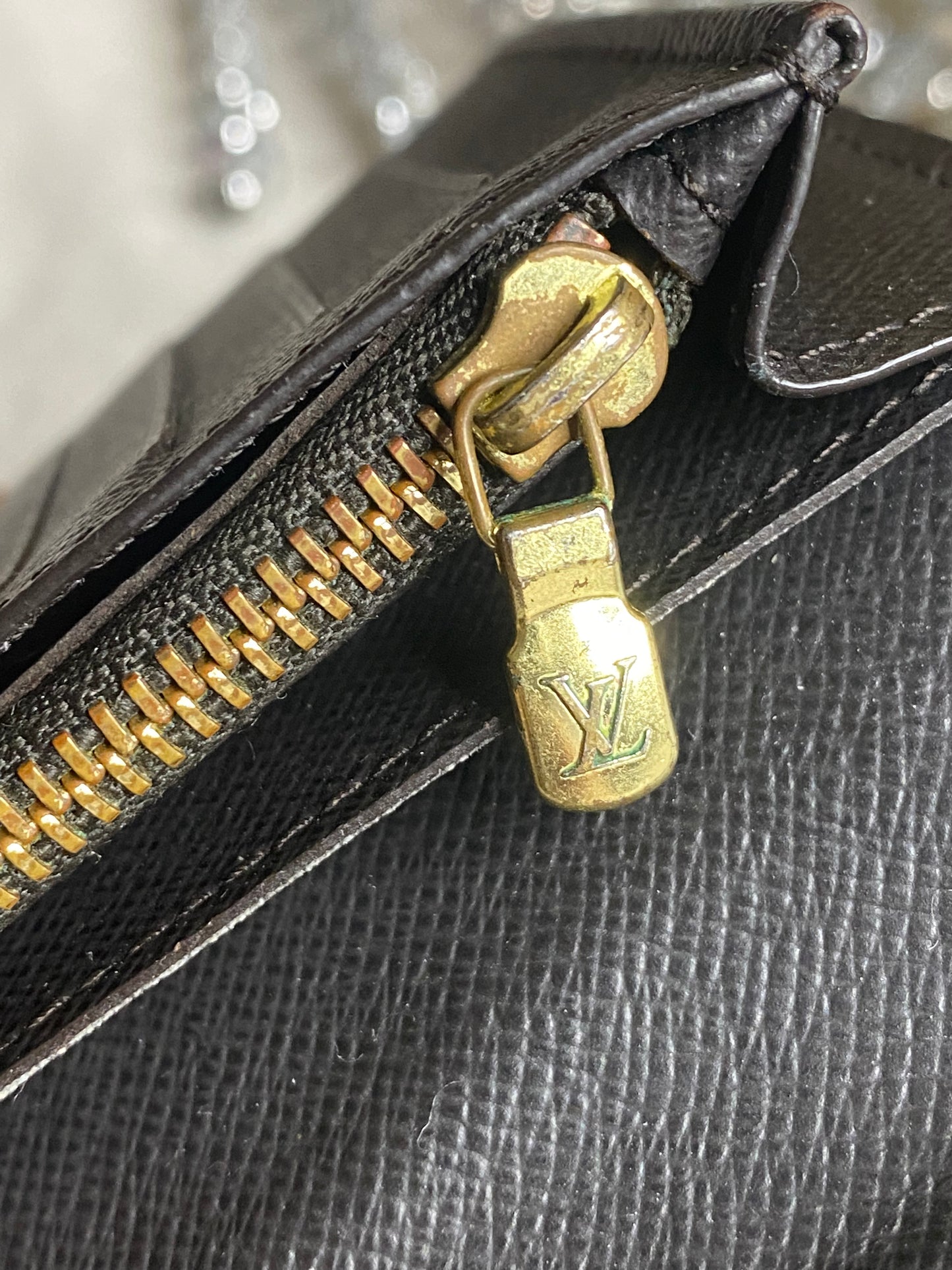 Authentic Louis Vuitton Damier Ebene Brazza Wallet