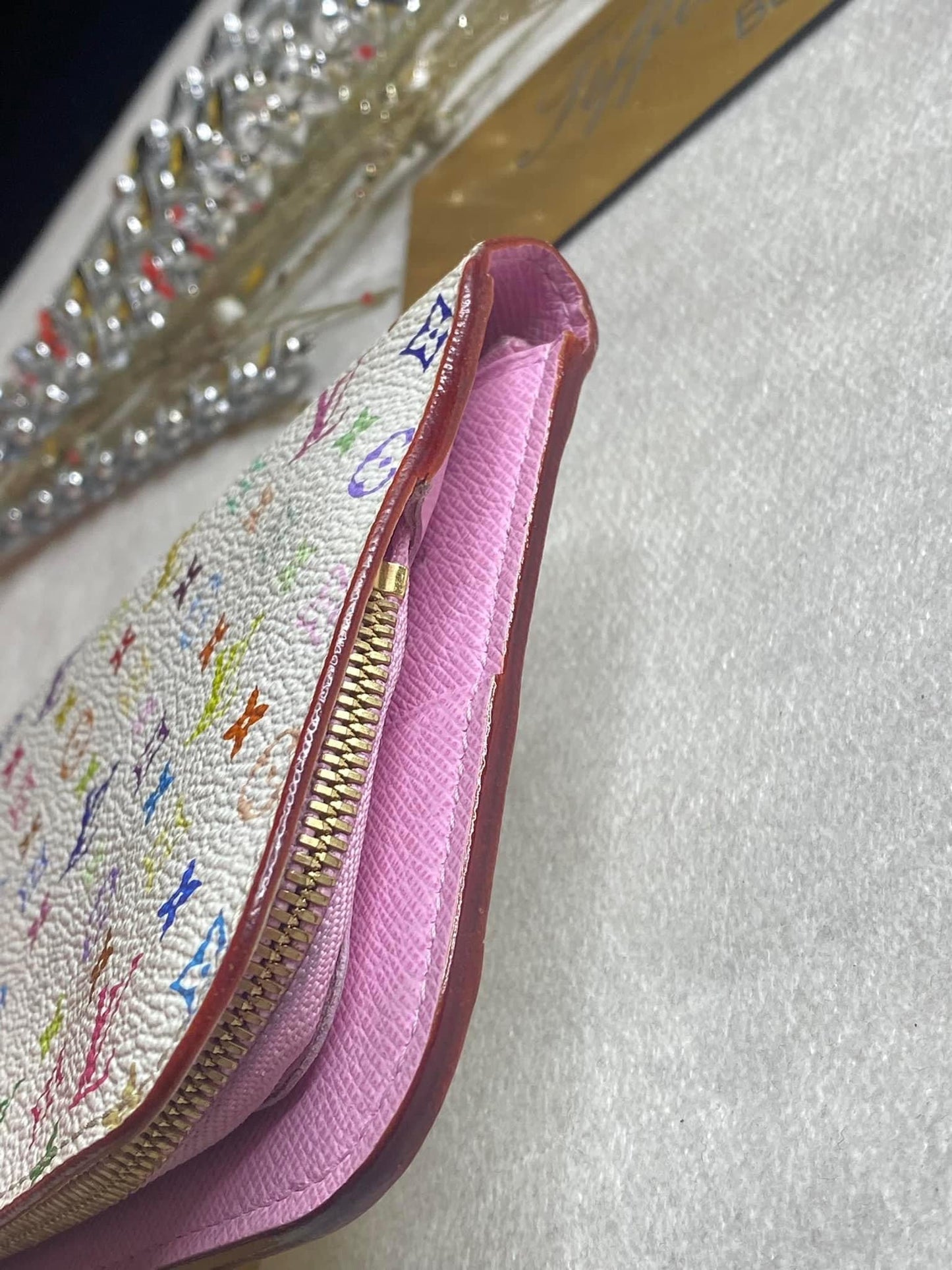 Authentic Louis Vuitton White Multicolor Insolite Wallet