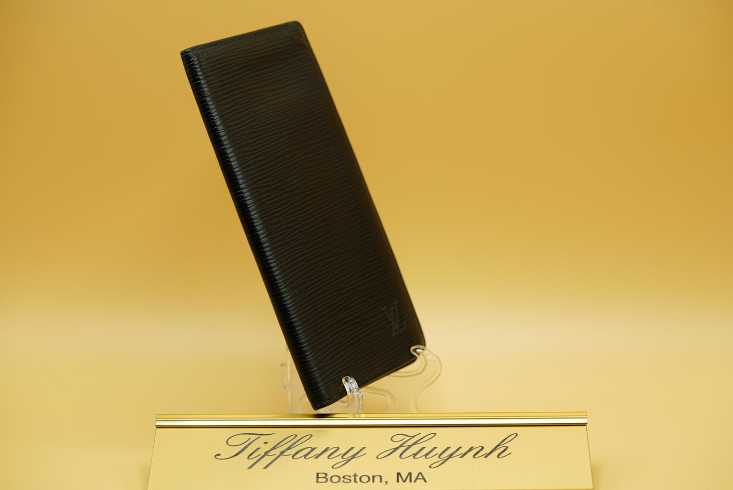 Authentic Black Epi Checkbook Cover