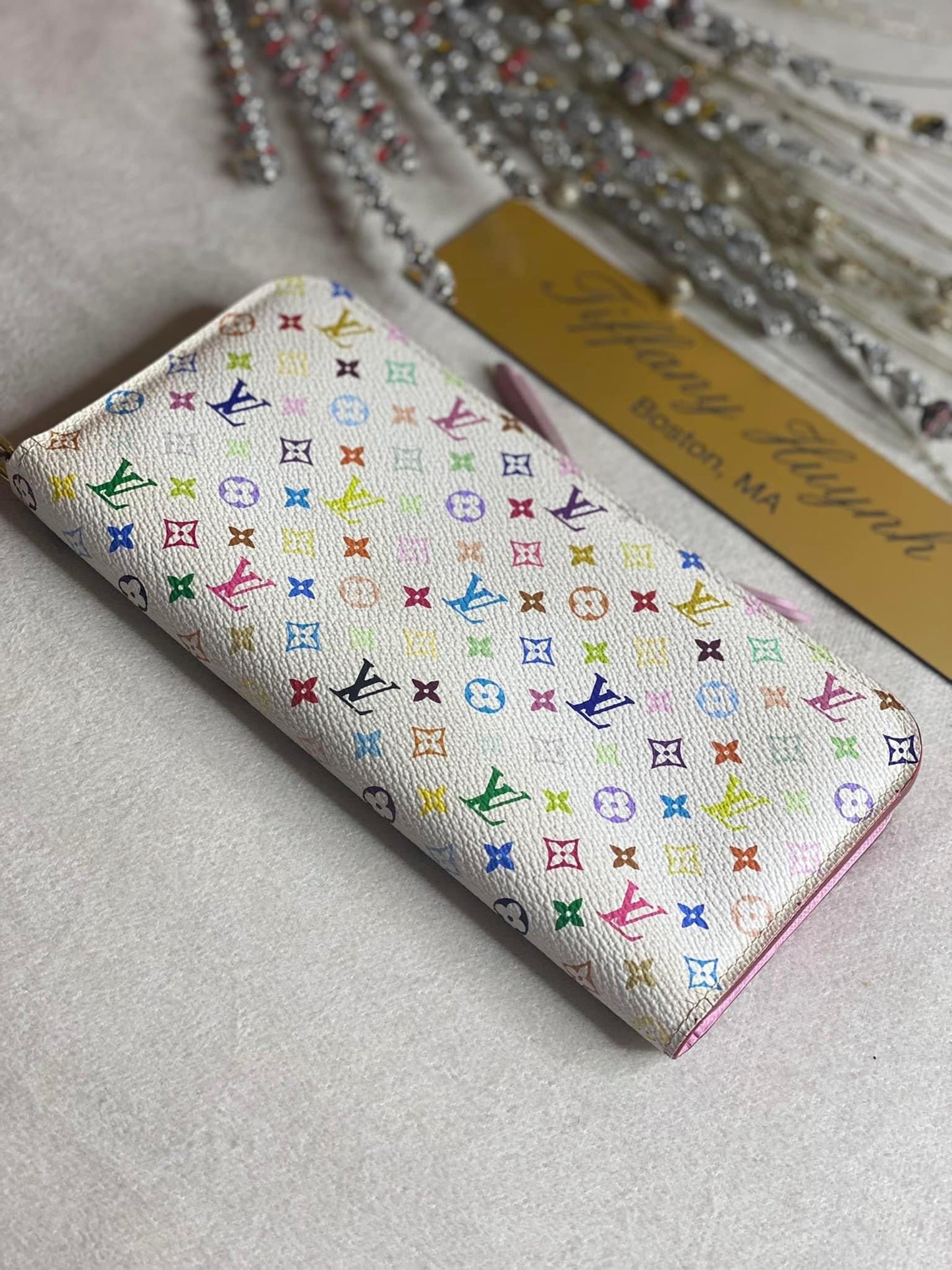 Authentic Louis Vuitton White Multicolor Insolite Wallet