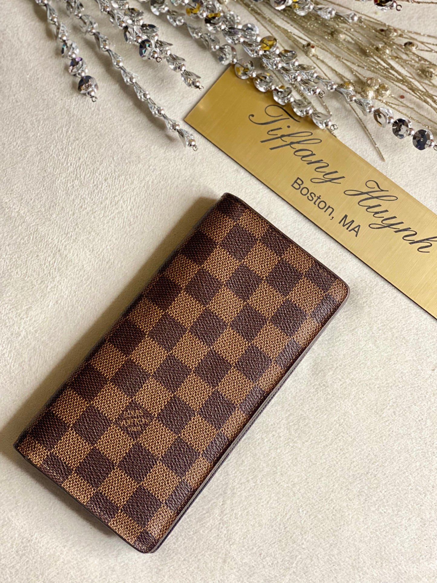 Authentic Louis Vuitton Damier Ebene Brazza Wallet