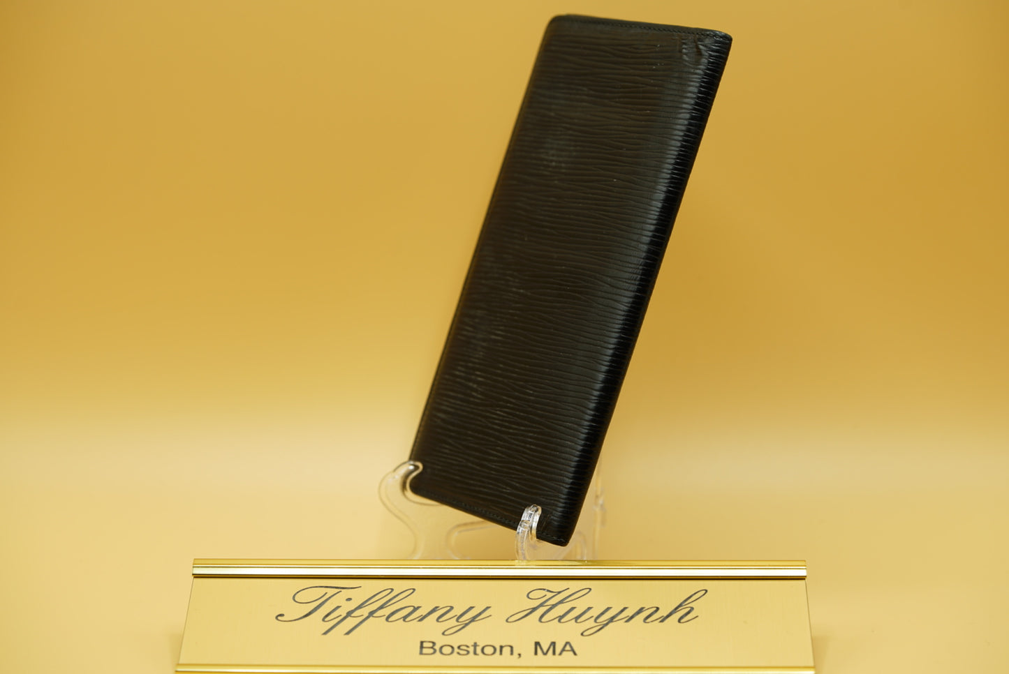 Authentic Black Epi Checkbook Cover