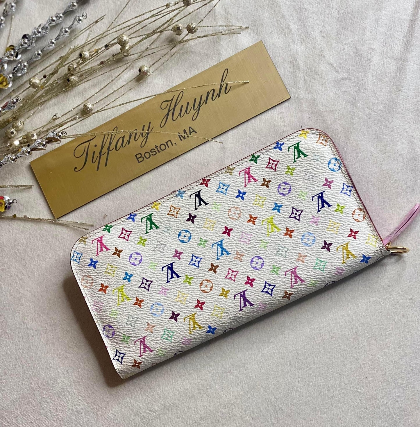 Authentic Louis Vuitton White Multicolor Insolite Wallet