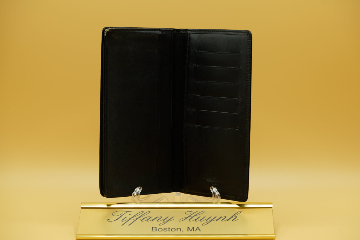 Authentic Black Epi Checkbook Cover
