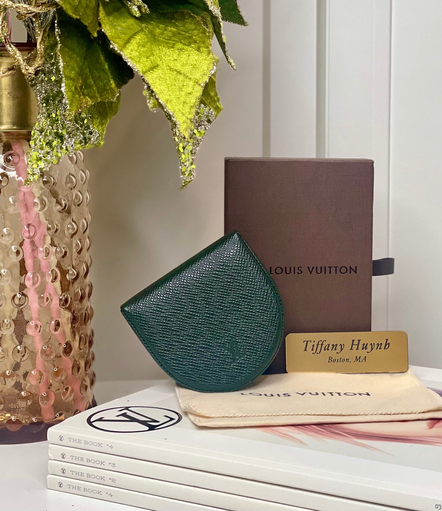 Authentic Louis Vuitton Taiga Porte-Monnaie Cuvette Coin Case in Epicea Green