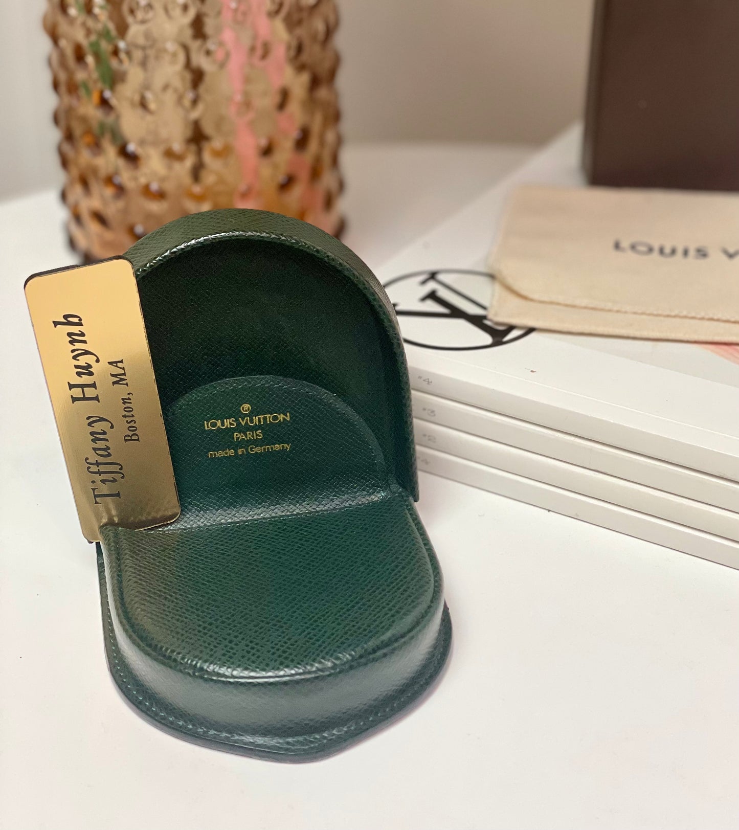 Authentic Louis Vuitton Taiga Porte-Monnaie Cuvette Coin Case in Epicea Green