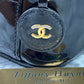 Authentic CHANEL Vanity Cosmetic Case crafted of Black Patent Leather