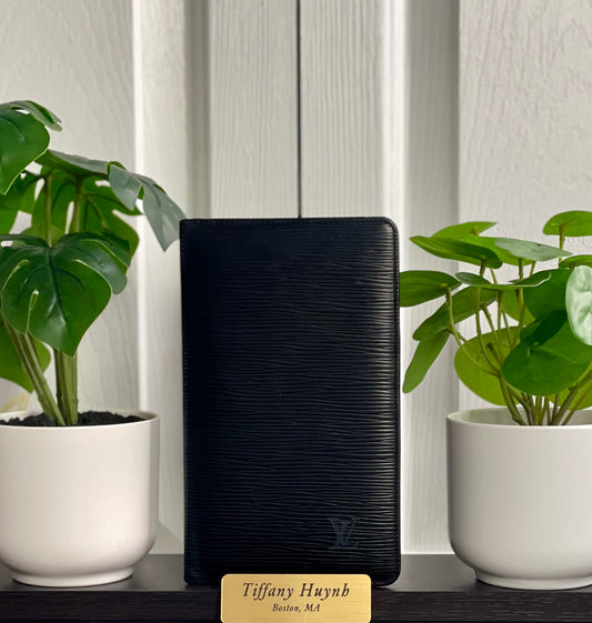 Authentic Black Epi Checkbook Cover