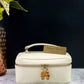 Authentic Vintage Gucci Bamboo Vanity bag in patent white leather