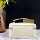 Authentic Vintage Gucci Bamboo Vanity bag in patent white leather
