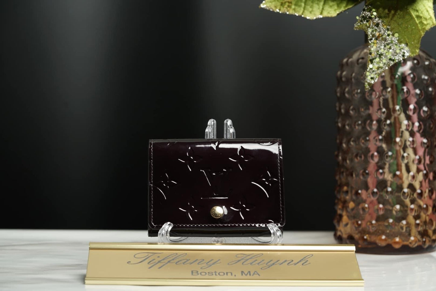 Authentic Louis Vuitton Vernis Business Card Holder Amarante