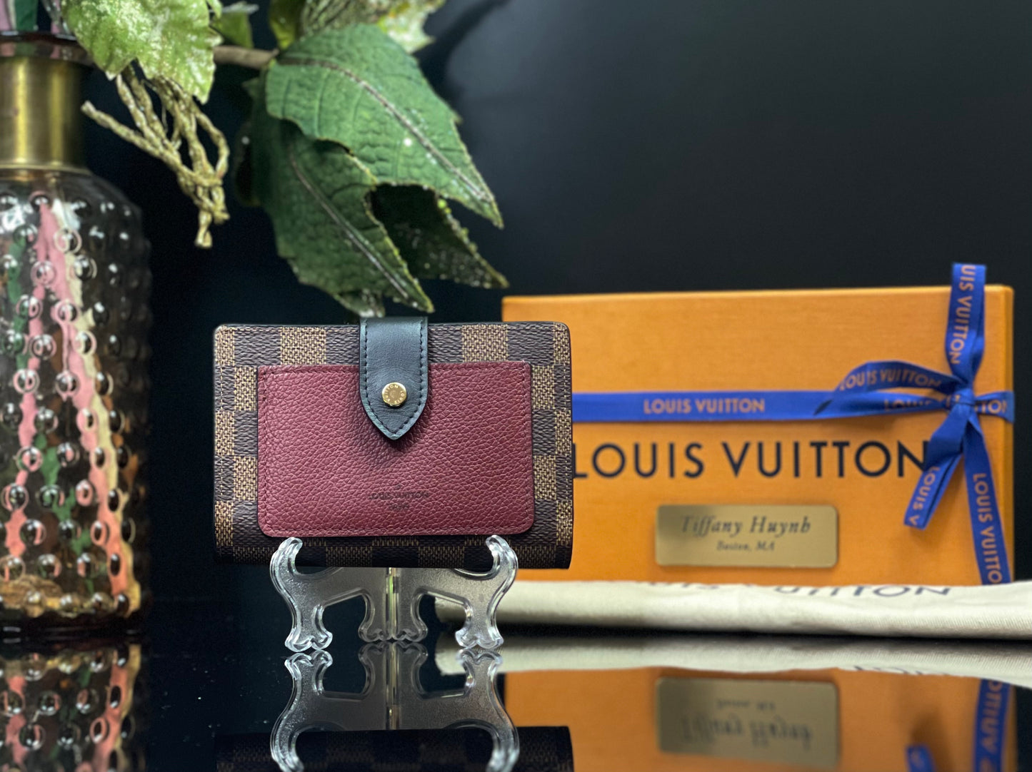 Louis Vuitton Wallet Juliette Damier Ebene Cream/Venus Pink in
